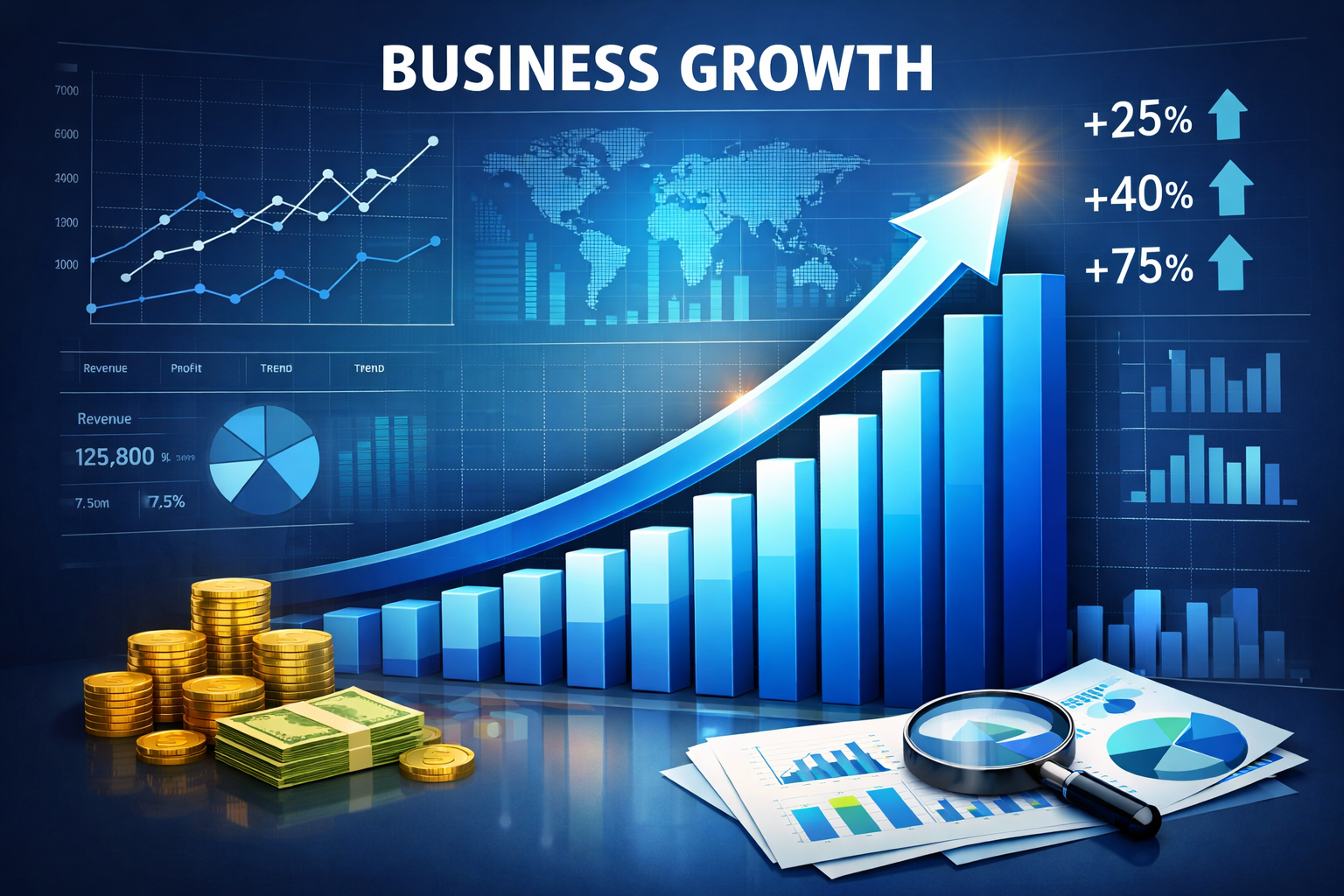 Business growth chart and KPI tracking