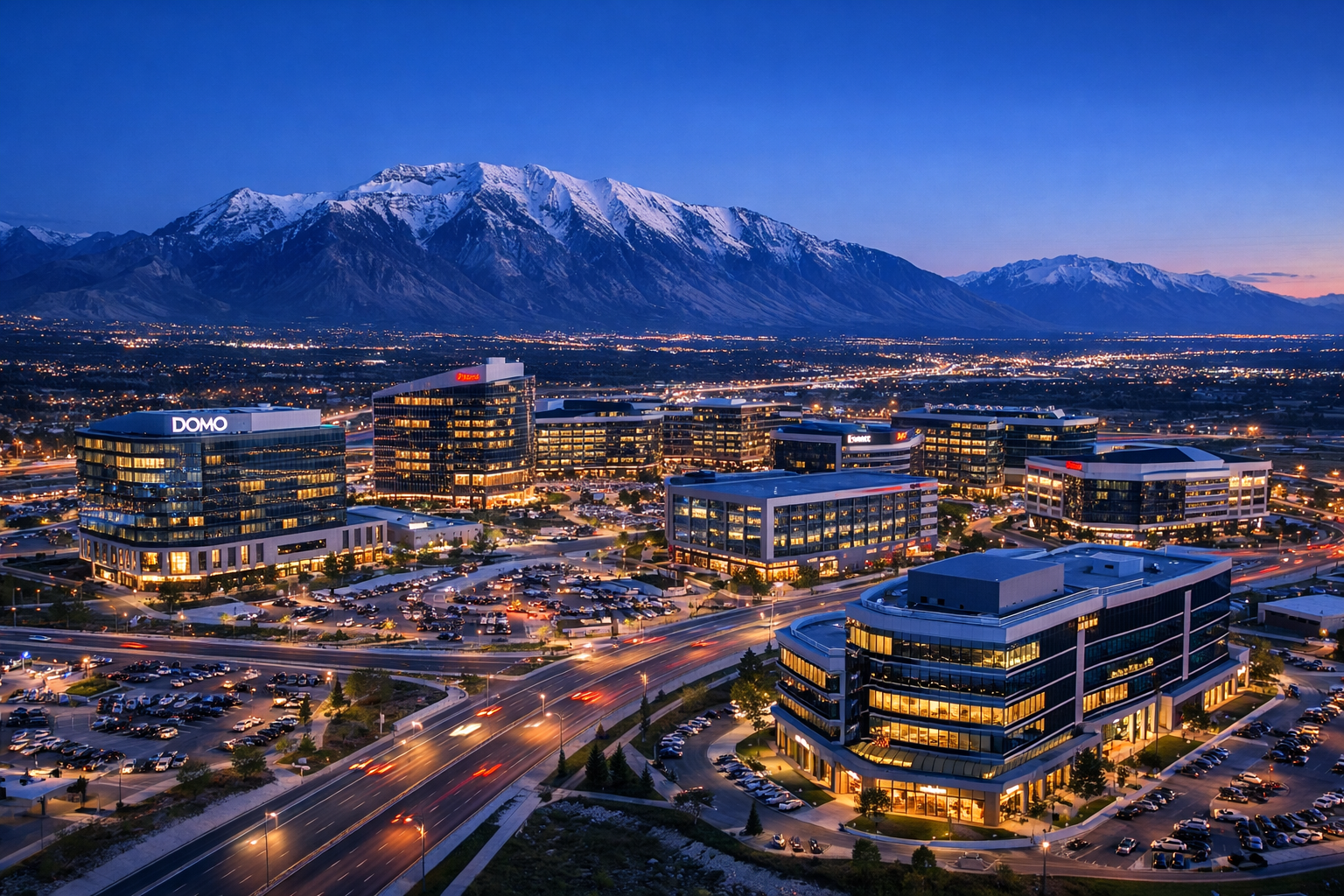 Lehi Utah skyline in Silicon Slopes corridor